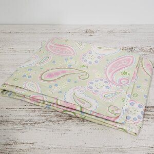 Pottery Barn Kids  Standard Pillow Sham  Green & Pink Paisley Flowers